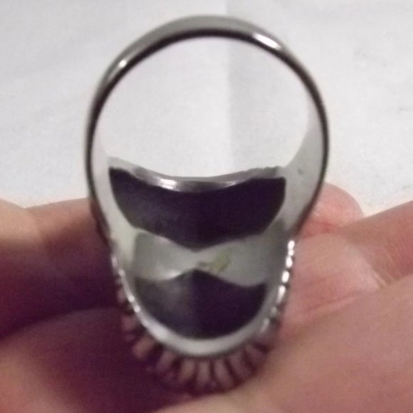 Vintage Unisex Plus Size Stainless Steel Statement Viking Skull Face Ring - Picture 7 of 10